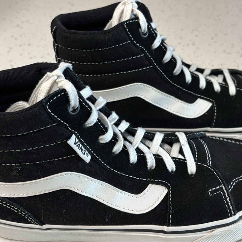 Vans Black and White High-Top Sneakers